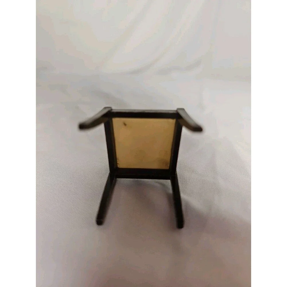 VTG Dollhouse Dining Chair Brown & White Plastic Miniature Chair 1:12 Scale